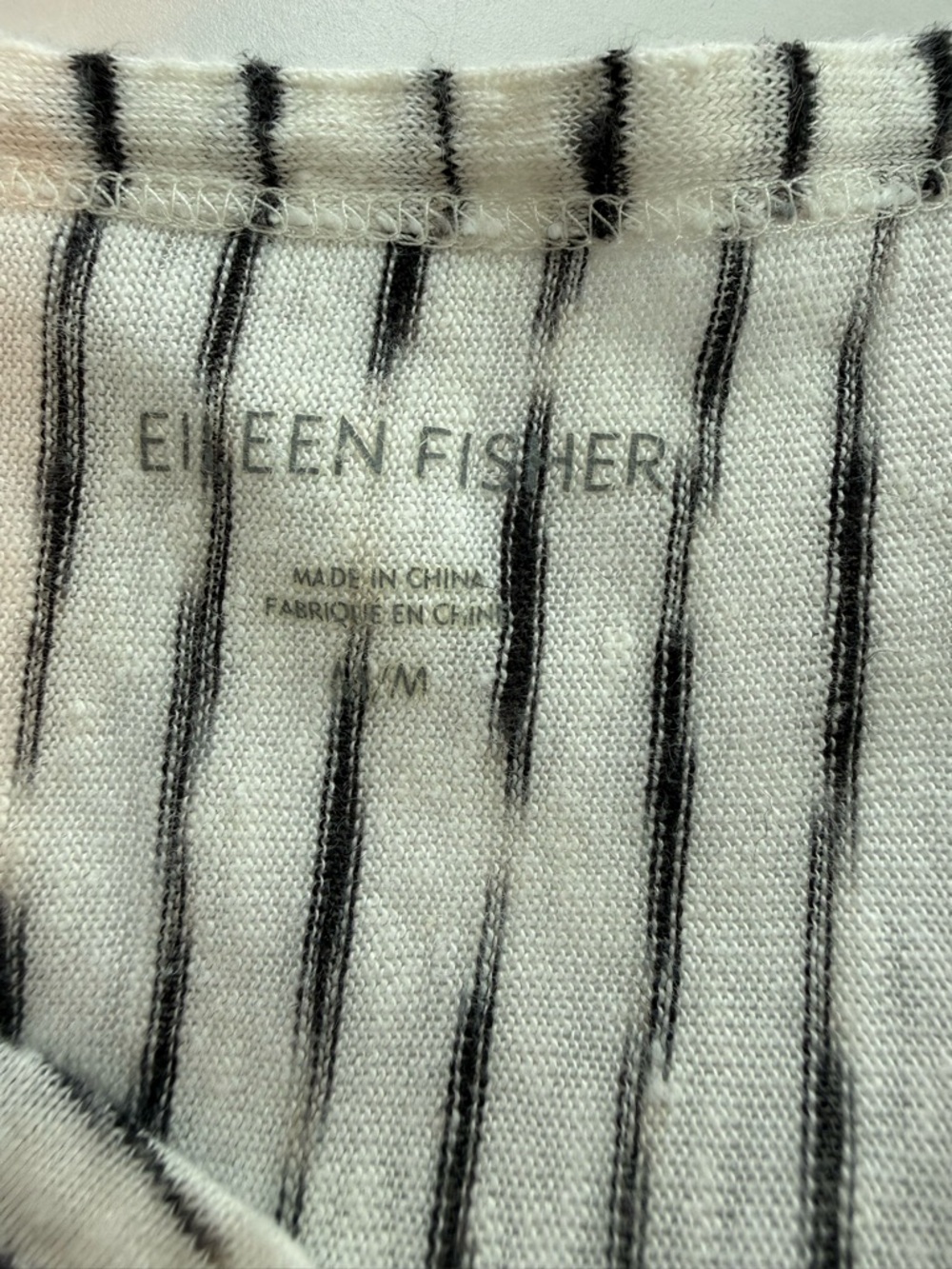 Eileen Fisher Organic Linen Painterly Stripe Tunic Dress M Lagenlook - Picture 2 of 10